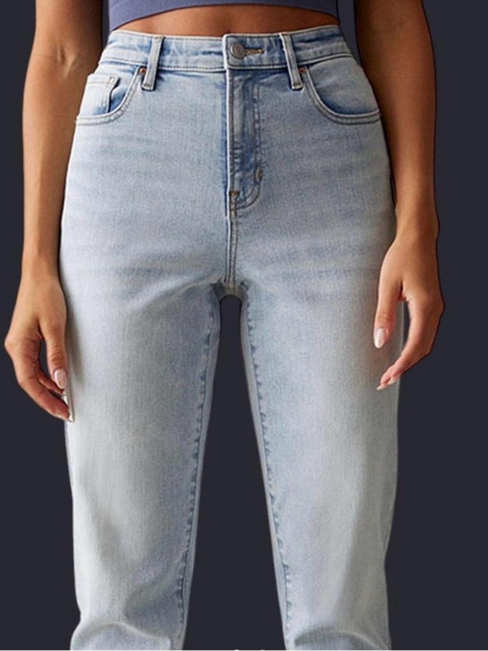 PacSun Curve Straight Leg Jeans Light Blue Wash Size 23 High Rise Mom Jean Y2K